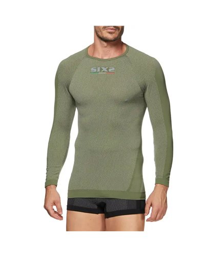 Sixs TS2 Unisex Long Sleeve Round Neck Multisport Base Layer, Army