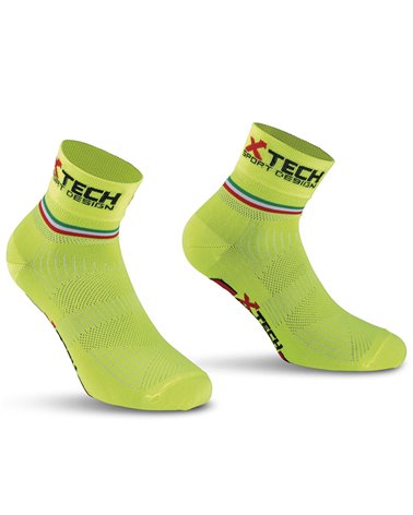 XTech Ciclo Pro Ciclyng Socks, Fluo Yellow