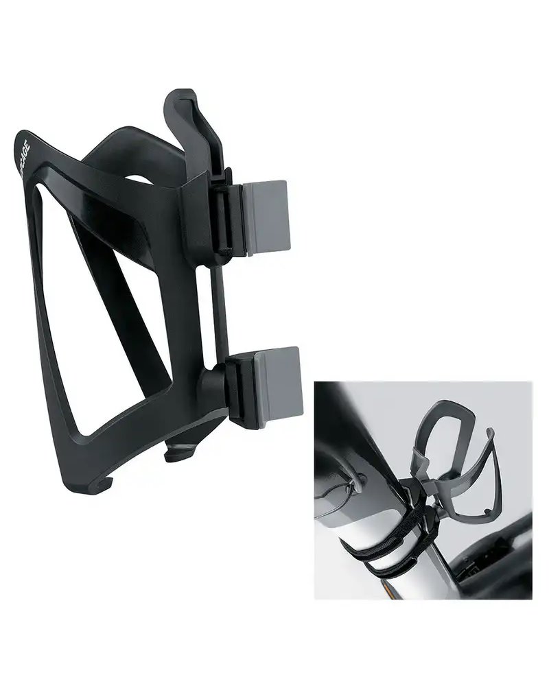 Sks Germany Portaborraccia Anywhere, Completo di Strap in Velcro per Telai con Diametro Fino a 80mm Nero