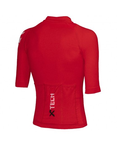 XTech Speed Men's Cycling Full Zip Short Sleeve Jersey, Red