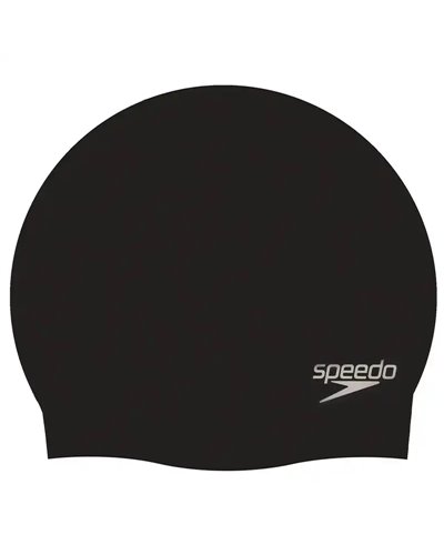 Speedo Cuffia Piscina Plain Moulded Silicone Cap, Black (Taglia Unica)