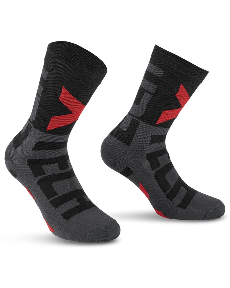 XTech XT132 Cycling Socks, Black/Grey