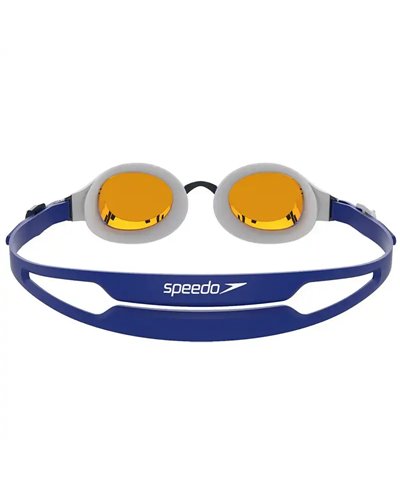 Speedo Hydropure Mirror Occhialini Piscina, Blue/White/Gold