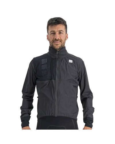 Sportful DR Giacca Antivento/Antipioggia Comprimibile Uomo, Nero