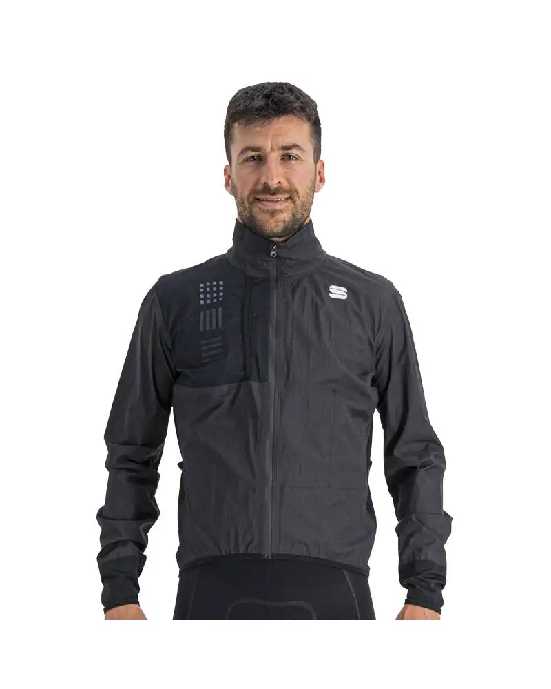 Sportful DR Giacca Antivento/Antipioggia Comprimibile Uomo, Nero