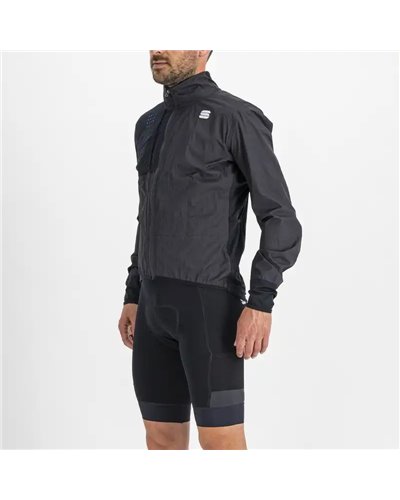 Sportful DR Men's Packable Windproof/Waterproof Cycling Jacket, Black