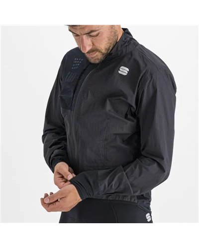Sportful DR Men's Packable Windproof/Waterproof Cycling Jacket, Black