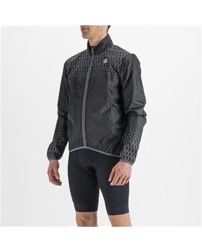 Sportful Reflex Men's Packable Windproof Cycling Jacket, Black