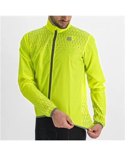 Sportful Reflex Men's Packable Windproof Cycling Jacket, Yellow Fluo