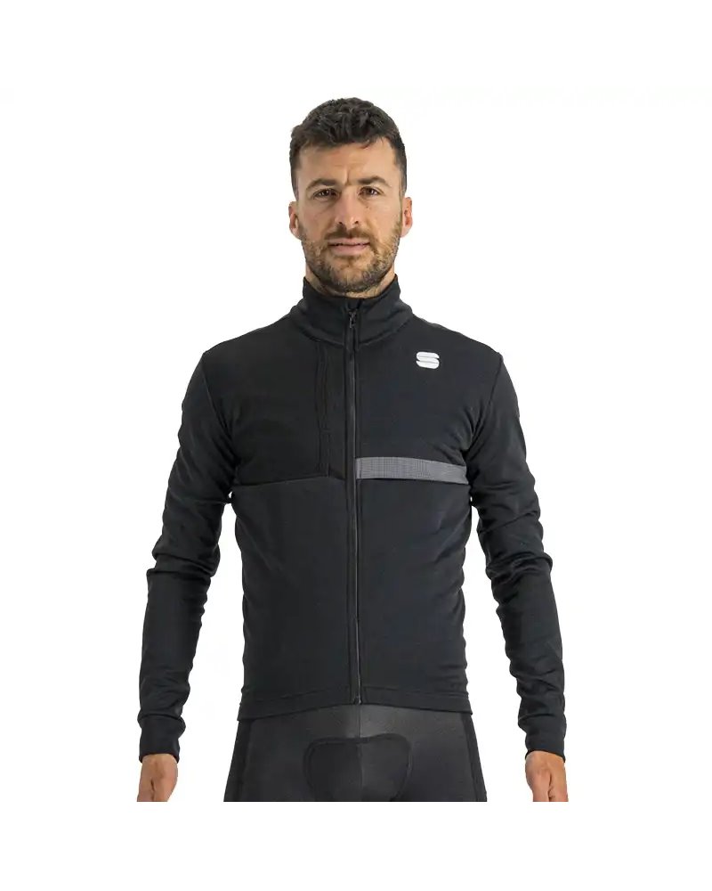 Sportful Giara Softshell Men's Windproof Winter Cycling Jacket, Black