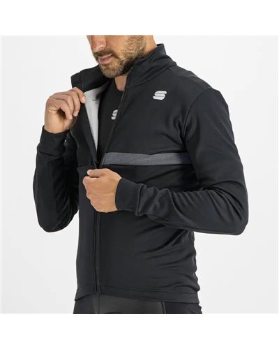 Sportful Giara Softshell Men's Windproof Winter Cycling Jacket, Black