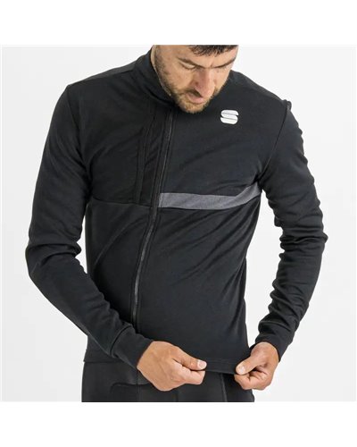 Sportful Giara Softshell Men's Windproof Winter Cycling Jacket, Black