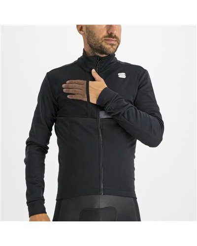 Sportful Giara Softshell Men's Windproof Winter Cycling Jacket, Black