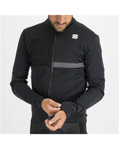 Sportful Giara Softshell Men's Windproof Winter Cycling Jacket, Black