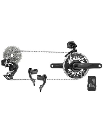 Sram Red AXS E1 2x12sp Groupset  (Silver) + Hammerhead Karoo Bike Computer