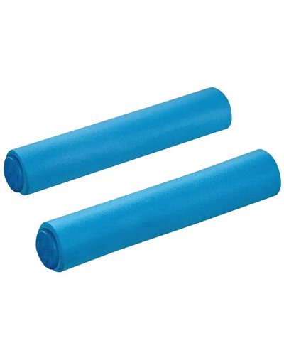 Supacaz Siliconez SL Memory Foam Handlebar Grips 130mm, Neon Blue
