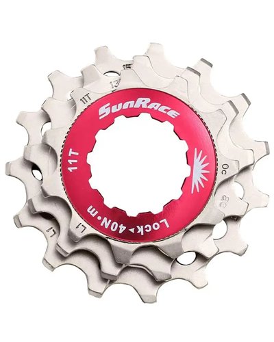 Sunrace Kit per 12v Ghiera + 3 Pignoni (11-13-15) Shimano HG, Silver