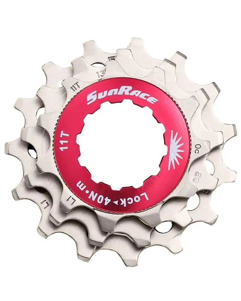 Sunrace Kit per 12v Ghiera + 3 Pignoni (11-13-15) Shimano HG, Silver