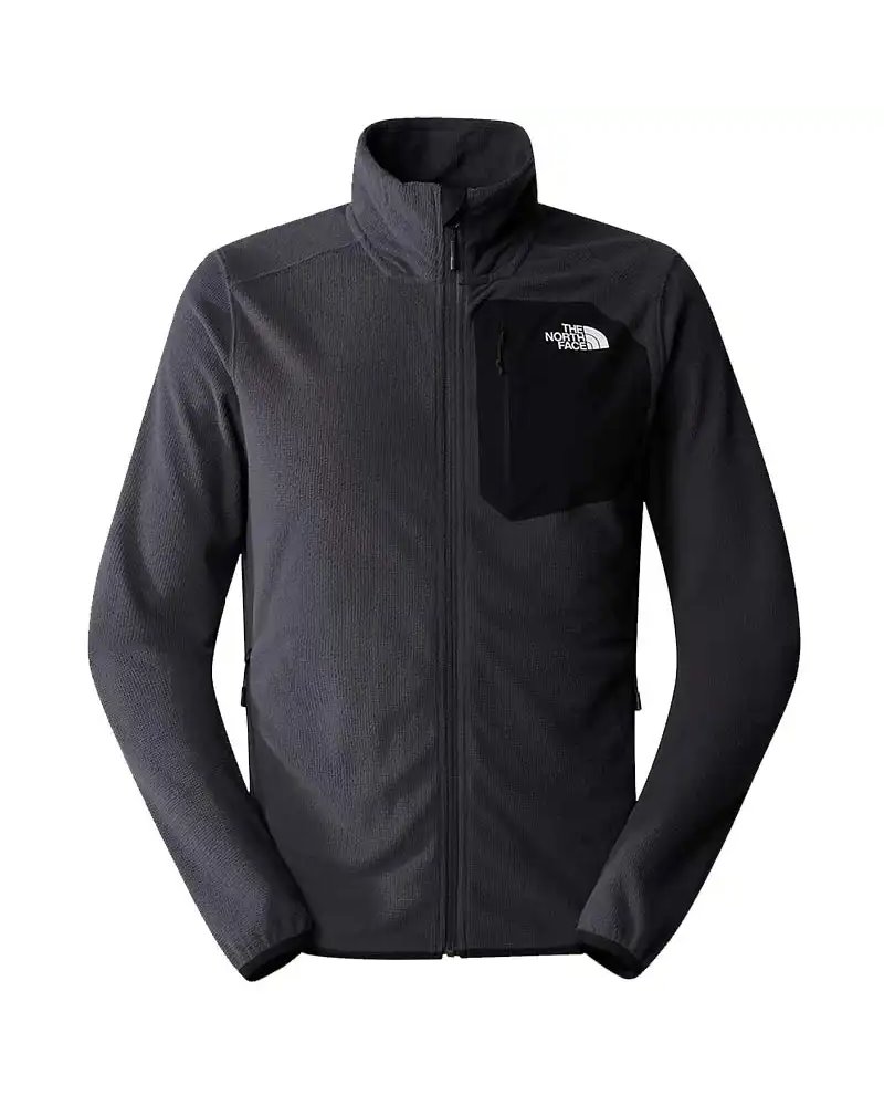 The North Face Experit Grid Men's Full-Zip Fleece, Asphalt Grey/TNF Black