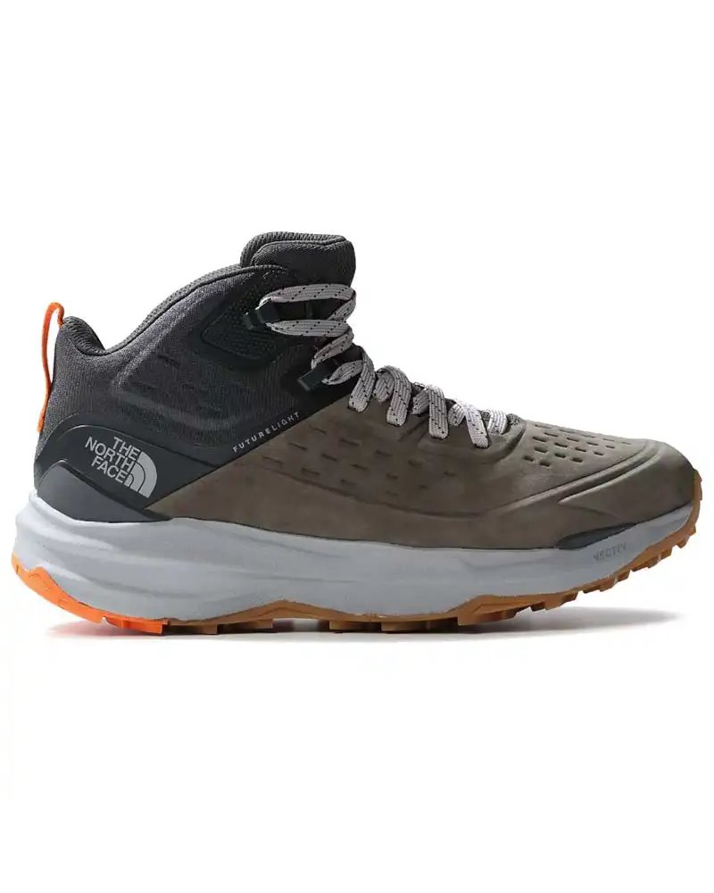The North Face Vectiv Exploris II Mid Men's Hiking Nubuk Leather Boots, New Taupe Green/Asphalt Grey