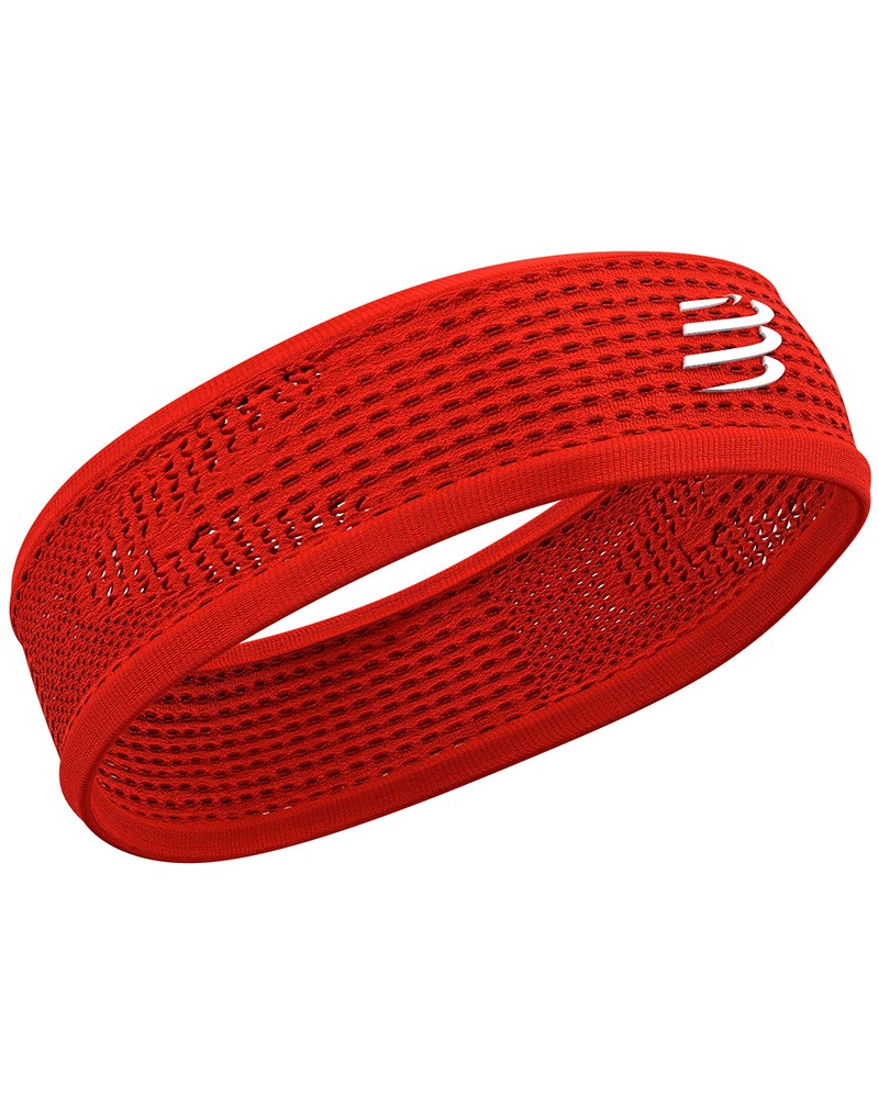 Compressport Thin Headband On/Off Fascia Testa 6 cm, Rosso (Taglia Unica)