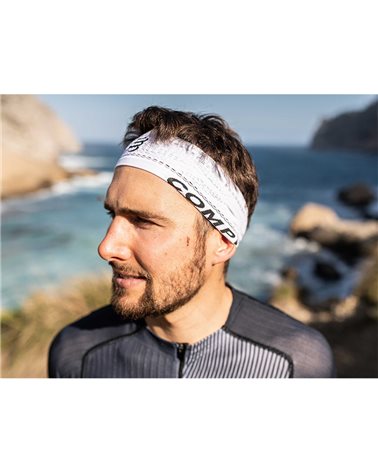 Compressport Thin Headband On/Off 6 cm Seamless, White (One Size Fits All)