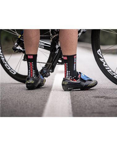 Compressport Pro Racing V3.0 Bike Compression Socks, Black/Red