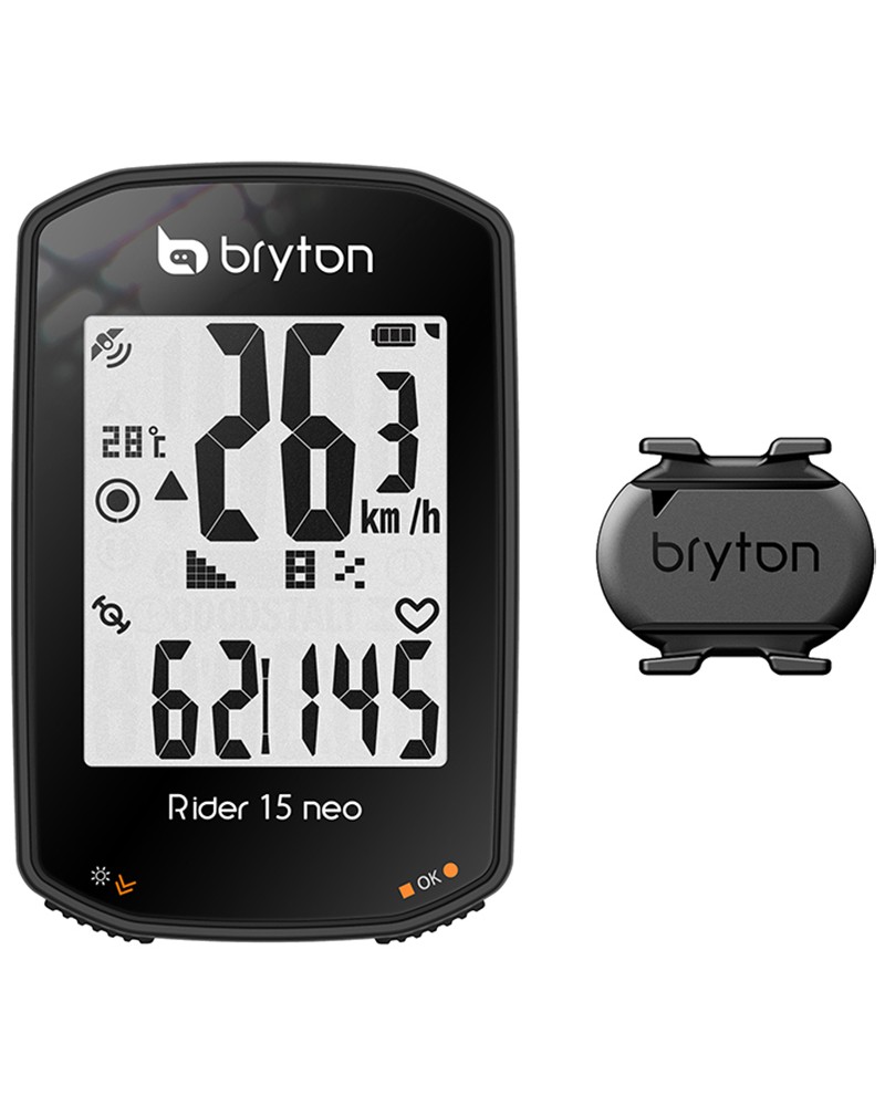 Bryton Rider 15 Neo C GPS Cycling Computer with ANT+/Bluetooth Cadence Sensor, Black