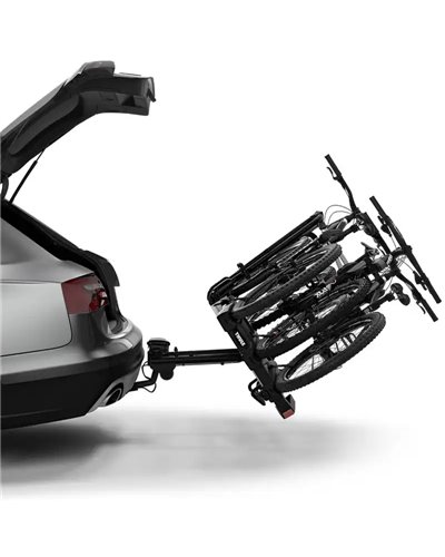 Thule Easyfold XT 3 934 13 Pin Plug Foldable Towbar Bike Rack, Aluminum/Black (3 Bikes)