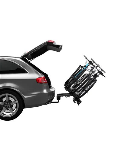 Thule Velocompact 3 F 13 Poli Portabici Posteriore Gancio Traino Fix4Bike 9615, Nero/Alluminio (4 Bici)