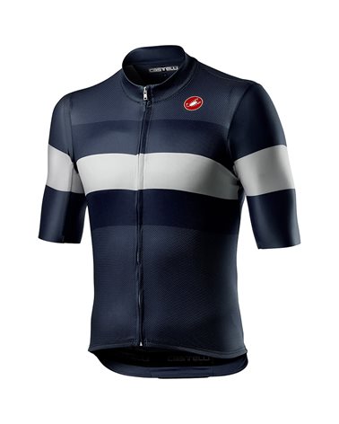 Castelli LaMitica Men's Full Zip Short Sleeve Cycling Jersey, Savile Blue