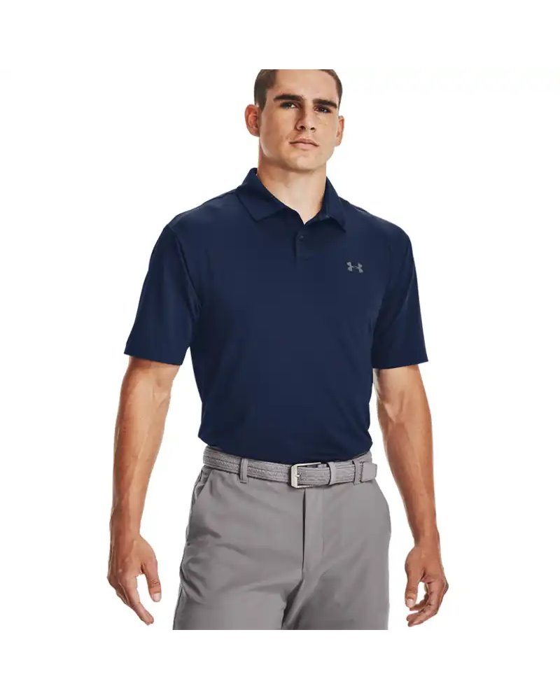 Under Armour Performance 2.0 Men's Short Sleeve Polo Shirt, Academy/Pitch Gray