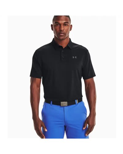 Under Armour Playoff 2.0 Men's Short Sleeve Polo Shirt, Black/Pitch Gray