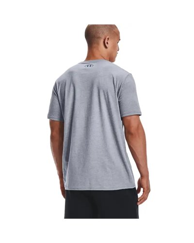 Under Armour UA GL Foundation Men's Short Sleeve Tee, Steel Light Heather/Versa Blue