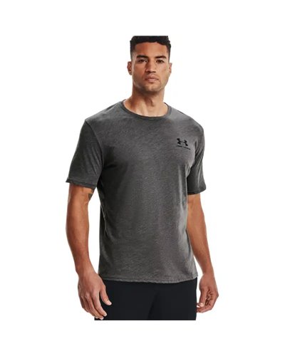 Under Armour Sportstyle Left Chest Men's Short Sleeve Tee, Charcoal Medium Heather/Black