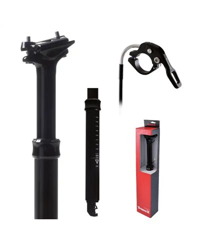 TranzX Dropper Seatpost 31.6x370mm/Excursion 100mm - Internal Cable Routing, Black