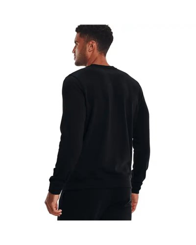 Under Armour UA Rival Terry Crew Maglia Maniche Lunghe Uomo, Black/Onyx White