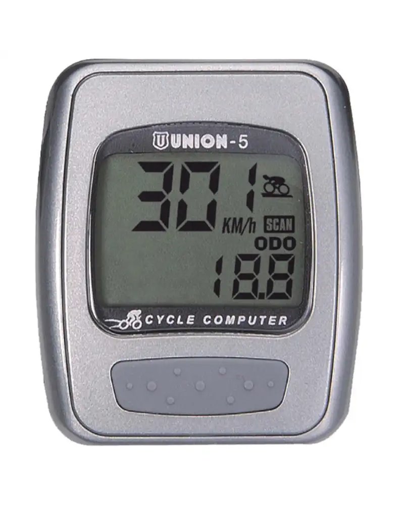 Union Marwi Ciclocomputer con Filo 5 Funzioni, Grigio