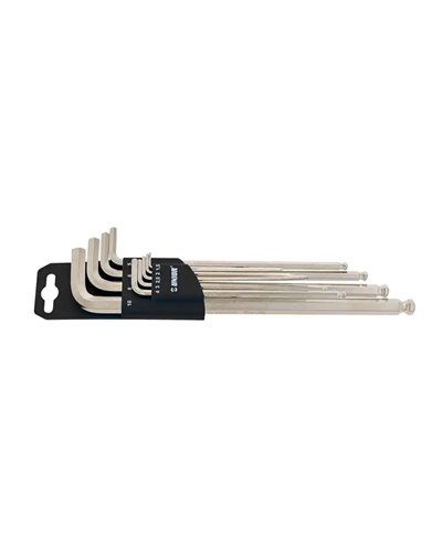 Unior Set Of Ball-End Hex Wrenches, Long Type On Plastic Clip 220/3SLPH-US