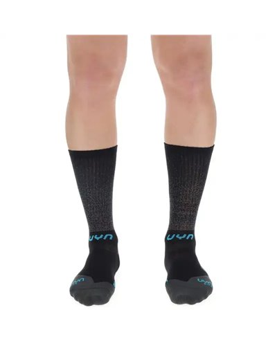 UYN Aero Men's Cycling Socks, Black/Turquoise