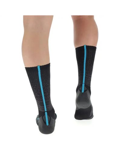 UYN Aero Men's Cycling Socks, Black/Turquoise