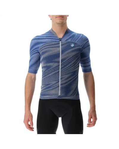 UYN Wave Maglia Maniche Corte Full Zip Uomo, Vibrant Blue