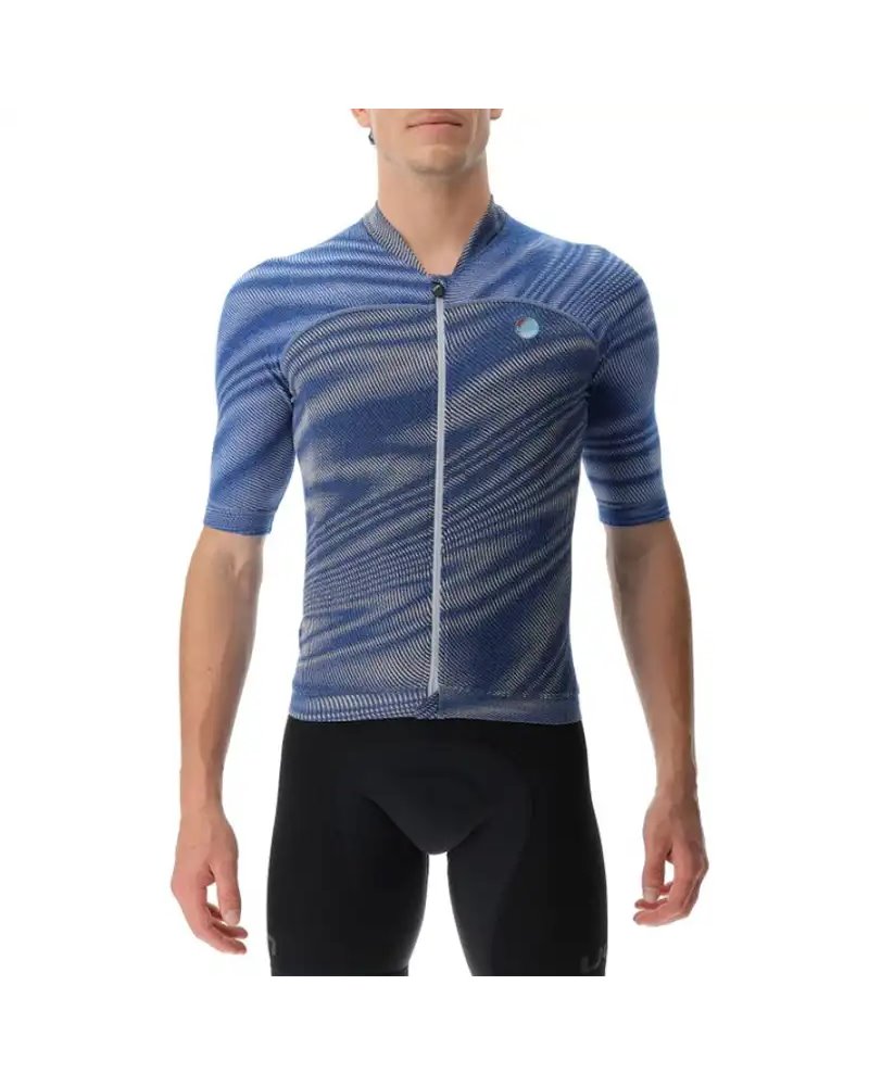 UYN Wave Maglia Maniche Corte Full Zip Uomo, Vibrant Blue