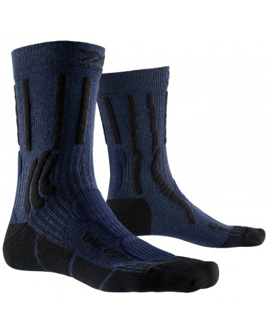 X-Bionic X-Socks Trek X CTN Trekking Socks, Midnight Blue Melange/Opal Black