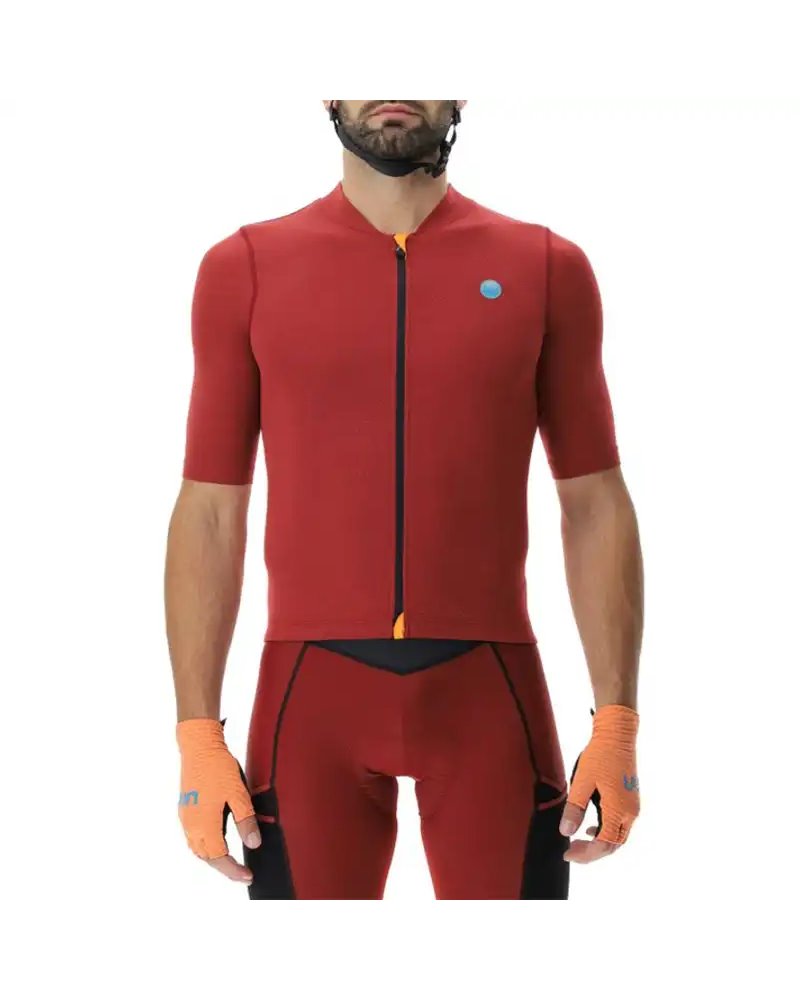 UYN LightSpeed Men's Short Sleeves Full Zip Cycling Jersey, Port Royal/Black