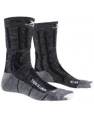 X-Bionic X-Socks Trek X Linen Trekking Socks, Dolomite Grey Melange/Opal Black