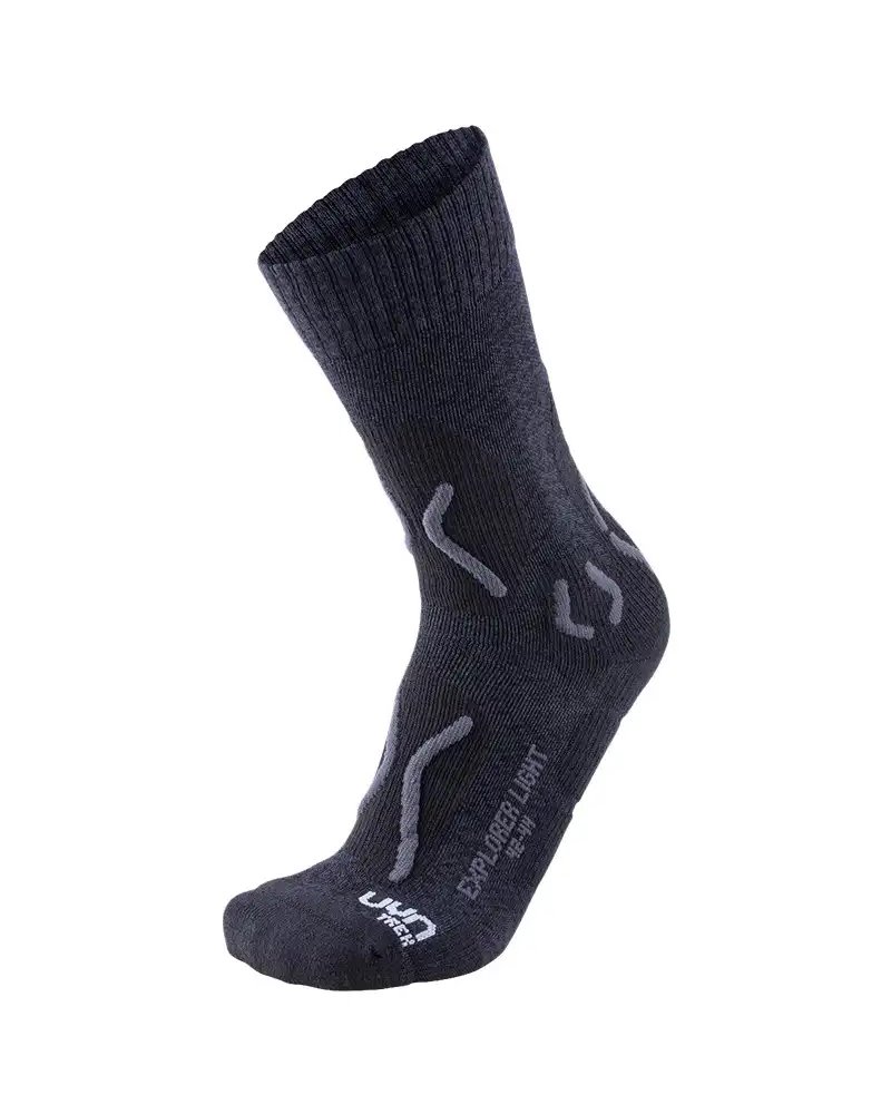 UYN Explorer Light Calze Trekking Uomo, Charcoal/Anthracite
