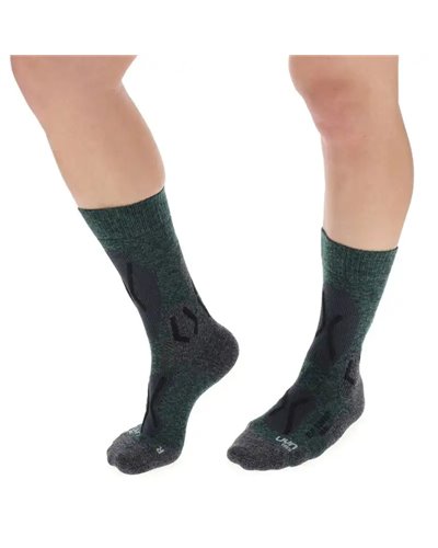 UYN Explorer Comfort Men's Trekking Socks, Green Melange/Black