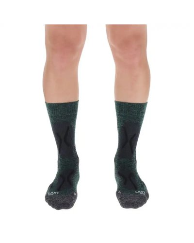 UYN Explorer Comfort Men's Trekking Socks, Green Melange/Black
