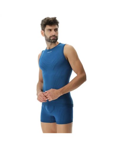 UYN Motyon 2.0 Men's Underwear Sleeveless, Blue Poseidon